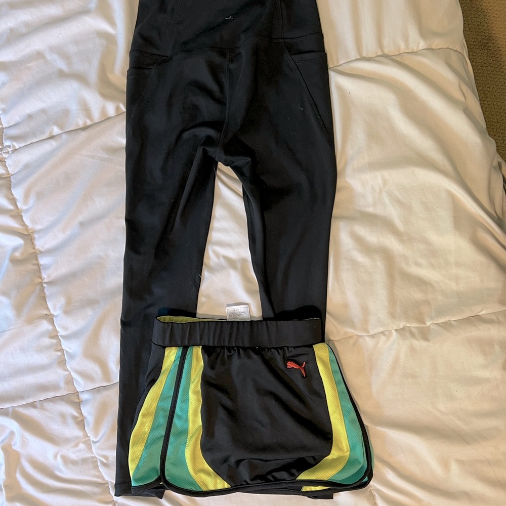 PUMA M Tennis Skort & DANSKIN XS Yoga pants w/ pockets